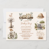 Tropisch Oerwoud Safari Animals Boy Baby shower Kaart (Voorkant)