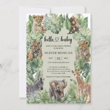 Tropisch Oerwoud Safari Animals Boy Baby shower