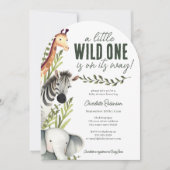 Tropisch Oerwoud Safari Animals Boy Baby shower Kaart (Voorkant)