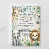 Tropisch Oerwoud Safari Animals Boy Baby shower Kaart (Voorkant)