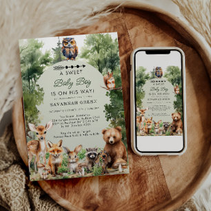 Tropisch Oerwoud Safari Animals Boy Baby shower Kaart