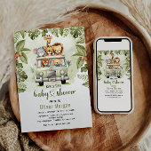 Tropisch Oerwoud Safari Animals Boy Baby shower Kaart