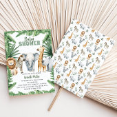 Tropisch Oerwoud Safari Animals Boy Baby shower Kaart