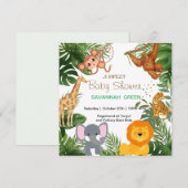Tropisch Oerwoud Safari Animals Boy Baby shower Kaart (Voorkant / Achterkant)