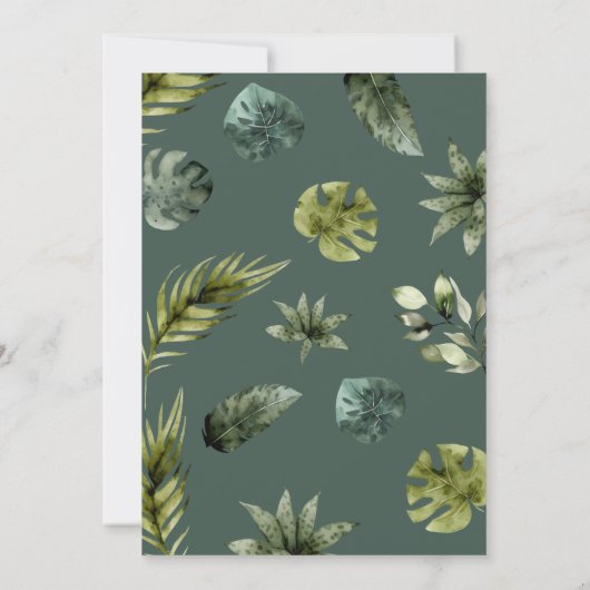 Tropisch Oerwoud Safari Animals Boy Baby shower Kaart (Achterkant)