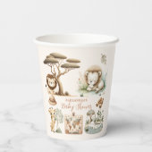 Tropisch Oerwoud Safari Animals Boy Baby shower Papieren Bekers (Achterkant)