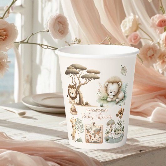 Tropisch Oerwoud Safari Animals Boy Baby shower Papieren Bekers