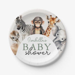 Tropisch Oerwoud Safari Animals Boy Baby shower Papieren Bordje