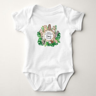 Tropisch Oerwoud Safari Animals Boy Baby shower Romper