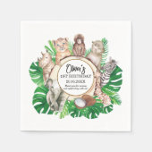 Tropisch Oerwoud Safari Animals Boy Baby shower Servet (Voorkant)