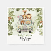 Tropisch Oerwoud Safari Animals Boy Baby shower Servet (Voorkant)