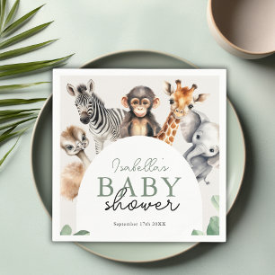 Tropisch Oerwoud Safari Animals Boy Baby shower Servet