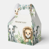 Tropisch Oerwoud Safari Animals Green Leaves Party Bedankdoosjes (Voorkant Zijde)