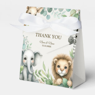 Tropisch Oerwoud Safari Animals Green Leaves Party Bedankdoosjes