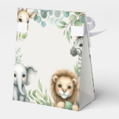 Tropisch Oerwoud Safari Animals Green Leaves Party Bedankdoosjes (Achterkant)
