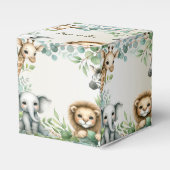 Tropisch Oerwoud Safari Animals Green Leaves Party Bedankdoosjes (Voorkant Zijde)