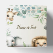 Tropisch Oerwoud Safari Animals Green Leaves Party Bedankdoosjes (Bovenkant)