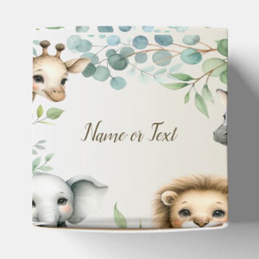 Tropisch Oerwoud Safari Animals Green Leaves Party Bedankdoosjes (Bovenkant)