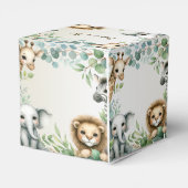 Tropisch Oerwoud Safari Animals Green Leaves Party Bedankdoosjes (Achterkant)