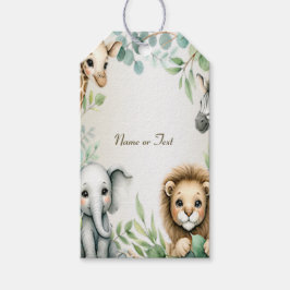 Tropisch Oerwoud Safari Animals Green Leaves Party Cadeaulabel