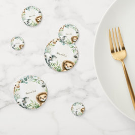 Tropisch Oerwoud Safari Animals Green Leaves Party Confetti