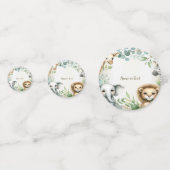 Tropisch Oerwoud Safari Animals Green Leaves Party Confetti (Achterkanten)