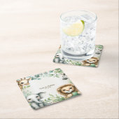 Tropisch Oerwoud Safari Animals Green Leaves Party Kartonnen Onderzetters (Insitu)