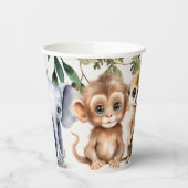 Tropisch Oerwoud Safari Animals Green Leaves Party Papieren Bekers (Links)
