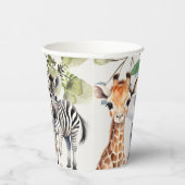 Tropisch Oerwoud Safari Animals Green Leaves Party Papieren Bekers (Rechts)