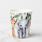 Tropisch Oerwoud Safari Animals Green Leaves Party Papieren Bekers (Voorkant)