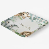 Tropisch Oerwoud Safari Animals Green Leaves Party Papieren Bordje (Gebogen)