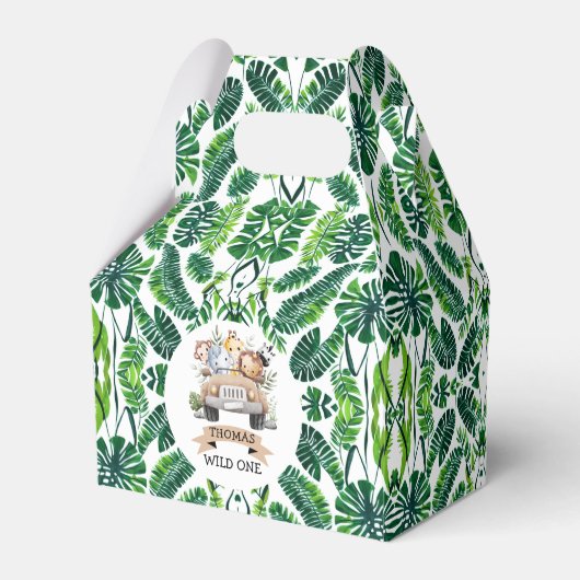 Tropisch Oerwoud Safari Animals Party Bedankdoosjes (Achterkant)