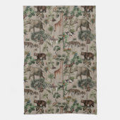 Tropisch Oerwoud Safari Animals Patroon Theedoek (Verticaal)