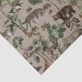 Tropisch Oerwoud Safari Animals Patroon Tissuepapier (Detail)