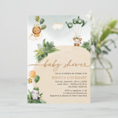 Tropisch Oerwoud Safari Baby shower Kaart (Staand voorkant)