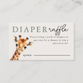 Tropisch Oerwoud Safari Baby shower Luier Raffle Informatiekaartje (Voorkant)