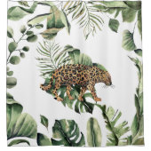 Tropisch Oerwoud Safari Botanische Jaguar Douchegordijn (Voorkant)