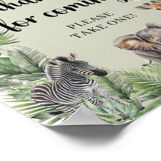 Tropisch Oerwoud Safari Dieren bedankt om te komen Poster (Hoek)