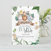 Tropisch Oerwoud Safari Dieren Jongen Baby shower Kaart (Staand voorkant)