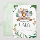 Tropisch Oerwoud Safari Dieren Jongen Baby shower Kaart (Voorkant / Achterkant)