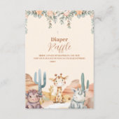 Tropisch Oerwoud Safari Dieren Jongen Raffle Diapp Informatiekaartje (Voorkant)