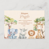 Tropisch Oerwoud Safari Dieren Jongen Raffle Diapp Informatiekaartje (Voorkant)