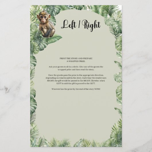 Tropisch Oerwoud Safari Dieren Links Rechts spel (Achterkant)