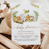 Tropisch Oerwoud Safari Dierlijk Baby shower Neutr Kaart