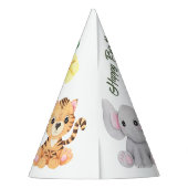 Tropisch Oerwoud Safari eerste verjaardag Feesthoedjes (Achterkant)