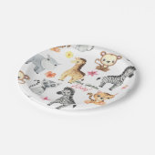 Tropisch Oerwoud Safari eerste verjaardag Papieren Bordje (Gekanteld)