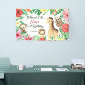 Tropisch Oerwoud Safari eerste verjaardag Spandoek (Beurs)