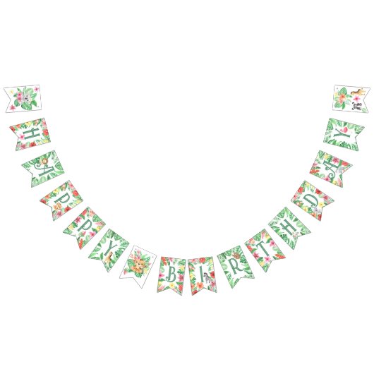 Tropisch Oerwoud Safari eerste verjaardag Vlaggetjes (Alle)