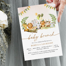 Tropisch Oerwoud Safari Girl Baby Brunch Kaart