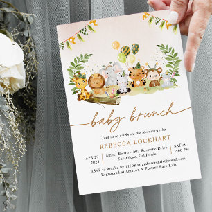 Tropisch Oerwoud Safari Girl Baby Brunch Kaart